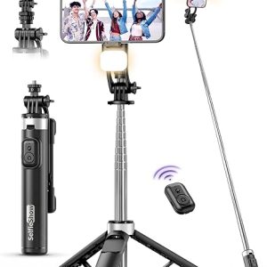 135CM Bastone Selfie Treppiede con 2 Luce di Riempimento. (B0D1117ZJW)