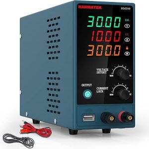 HANMATEK HM310 Alimentatore da Banco Alimentatore Laboratorio Regolato a Commutazione Regolabile da 30 V / 10 A Display LED a 4 Cifre Funzione LOCK Impostabile Manualmente. (B0854JHRYZ)