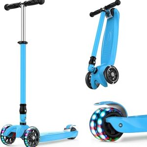 IMMEK Monopattino Pieghevole 3 Ruotes Scooter per Bambino e Bambina 3 a 12 Anni Bambini Giocattoli e Regali. (B087M62X5K)