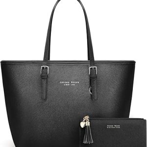 Jocose Moose Borsa Donna Tracolla Spalla Borse a mano Crossbody Clutch grande in pelle PU Pelle Progettista 2 Pezzi Tote (Nero. (B086KM9RC7)