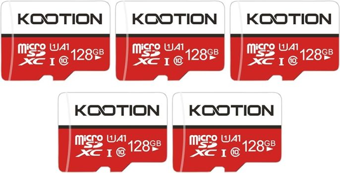 KOOTION 5 Pezzi 128GB Scheda di Memoria Micro SD U1 A1 4K Scheda MicroSDXC 128 Giga Classe 10 UHS. (B0BVHHS93G)