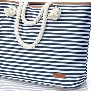 Lekespring Borsa Mare Donna Borsa Spiaggia Grande XXL Famiglia con Scomparto Scarpe Separato. (B0CPLG21BF)