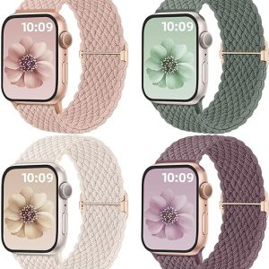 Mastten 4 Pezzi Cinturini Compatible con Cinturino Apple Watch 42mm 44mm 45mm 49mm per Donne Uomini. (B0C85SBKT9)