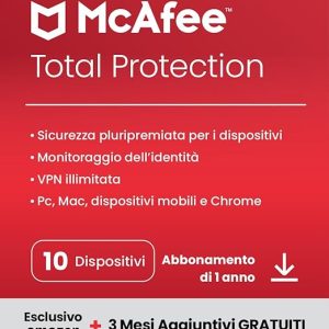 McAfee Total Protection 2024 Esclusiva Amazon. (B0BGPFD8XC)