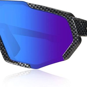 Queshark Occhiali da Ciclismo Polarizzati per Ccchiali TR90 con Montatura per Uomo Donna con 3 Lenti Intercambiabili Anti. (B084WPN1NH)