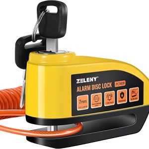 ZELENY Bloccadisco Moto Lucchetto Moto Antifurto Moto con Allarme 110DB Pin 7mm. (B0D5B14SX4)