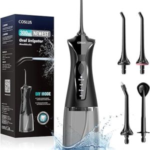 COSLUS Idropulsore Dentale Portatile: 300ml Irrigatore Orale Senza Fili. (B0D4VPQG6W)