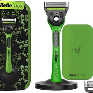 Gillette LABS RASOIO UOMO con 5 LAMETTE DA BARBA di Ricambio BASE MAGNETICA e BARRA INTEGRATA Elimina Impurità. (B0CCS4K9NN)
