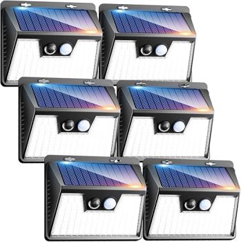 kolpop Luce Solare LED Esterno【6 Pezzi / 3 Modos】 Faretti Solari a Led da Esterno con Sensore di Movimento. (B0C6MDCD4C)