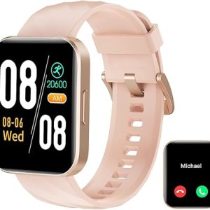 RUIMEN Smartwatch Donna Chiamate e Whatsapp Smart Watch con Saturimetro Contapassi Cardiofrequenzimetro Fitness Tracker Ciclo Mestruale Multisport Orologio Smart Android iOS Compatibile Rosa. (B0C8CJ6VD9)