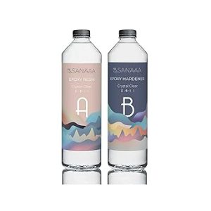 SANAAA Resina epossidica 500gr Dura Trasparente Artigianale in Rapporto 1:1 per Tumbler Legno. (B08J9WS2RB)
