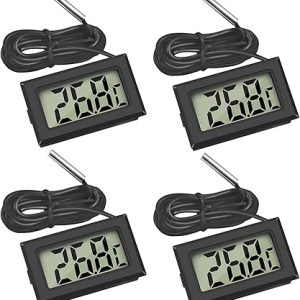 Thlevel 4PCS Mini LCD Digitale Termometro con Sonda Esterna Impermeabile per Frigorifero. (B07TY6HRL4)