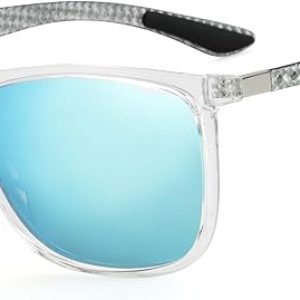 ZENOTTIC Occhiali da sole polarizzati uomo in fibra di carbonio staffa occhiali da sole quadrati guida pesca golf sport protezione UV400. (B0CC1H92PH)