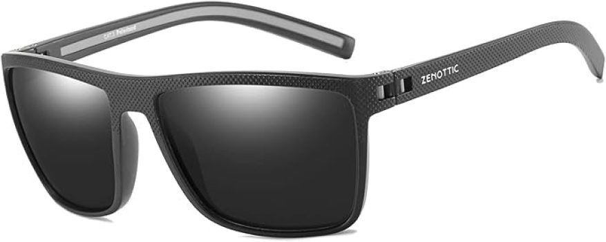 ZENOTTIC Occhiali da sole polarizzati uomo leggero TR90 montatura UV400 protezione occhiali da sole quadrati. (B0B6VMTLGM)