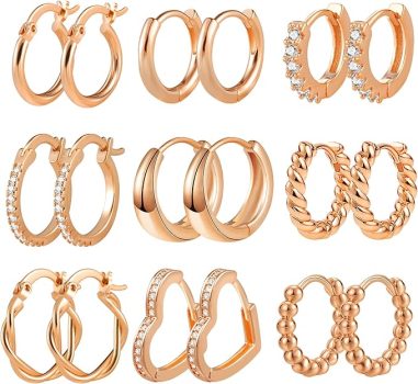 ALEXCRAFT Piccoli Orecchini a Cerchio. (B0C2V21CW5)