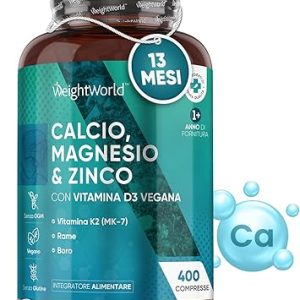 Calcio Magnesio Zinco e Vitamina D3. (B08TCG2RH7)
