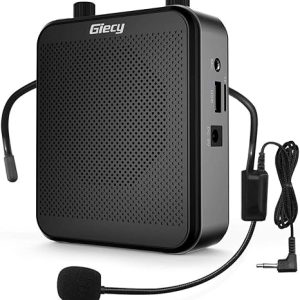 Giecy Amplificatore vocale portatile con microfono cuffia 30W Batteria ricaricabile 2800mah Sistema PA amplificatore vocale mini per insegnanti. (B08DV1XGKP)