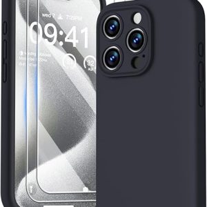 GOODVISH 3 in 1 iPhone 15 Pro Cover Silicone Premium 6.1″ (2023). (B0CM67CBTL)