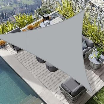 HENG FENG Tenda a Vela Impermeabile Triangolare 3x3x3m Vela Ombreggiante Parasole Protezione Raggi UV per Esterno Giardino terrazza Colore Grigio. (B09K3BS67Y)