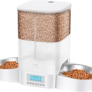 HoneyGuaridan Distributore Automatico Cibo Gatti Doppio. (B0CQFR17GX)