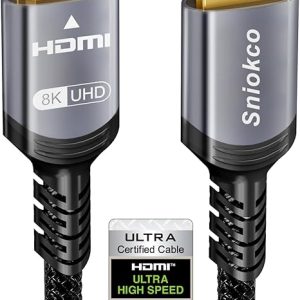 Sniokco Cavo HDMI Certificato 10K 8K 4K 48Gbps 1M. (B09MYWMSGZ)
