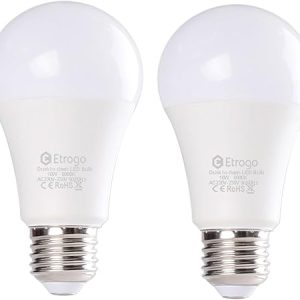 Etrogo Lampadina Crepuscolare E27 Sensore di Luce Bianco Freddo 6000K 10W 100W Equivalenza Auto On/Off 2 Pezzis. (B07LBYWTTH)