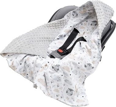 Medi Partners Coperta 100% Cotone 85x85cm Bifacciale Multifunzionale Minky Morbida e Accogliente con Cappuccio per Passeggini Marsupio. (B0C2CJMBQ2)