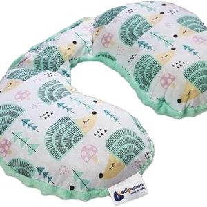 Medi Partners Cuscino cervicale per bambini 100% Cotone/Minky Cuscinetti cervicale per auto per il collo del sonno da Viaggio in Auto Passeggino (Ricci con menta Minky). (B07X24TSR6)