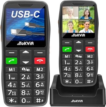 TOKVIA T102 Telefono Cellulare per Anziani con USB Tipo C. (B0B2DHWRR6)