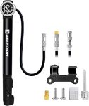 AMZOON Pompa per bicicletta con maniometro tubo allungato