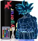 Eygerur Luce notturna 3D per Bambini Anime Goku Telecomando 16 Colori Cambiamento LED Illusion Lampada E Arte Deco Lampada per...