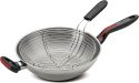 Lagostina Linea Rossa Wok in Acciaio Inox 18/10 con Cestello per Friggere e per Cottura a Vapore