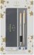 Parker Jotter Duo Set con Penna a Sfera e Penna Stilografica in Acciaio Inox con Finiture in Oro. (B07TVTG7LC)