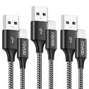 RAVIAD Cavo iPhone [3 Pack 1M] Caricabatterie iPhone [Certificato MFi] Carica Rapida Cavo iPhone Nylon Caricatore per iPhone 14 13...