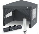VOUNOT Gazebo 3x3m Pieghevole con 4 Parti Laterali